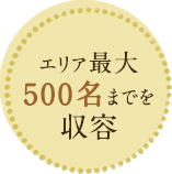 エリア最大500名までを収納